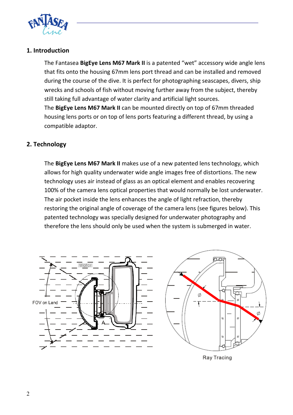 Fantasea Line M67 Mark II BigEye Lens User Manual | Page 2 / 7