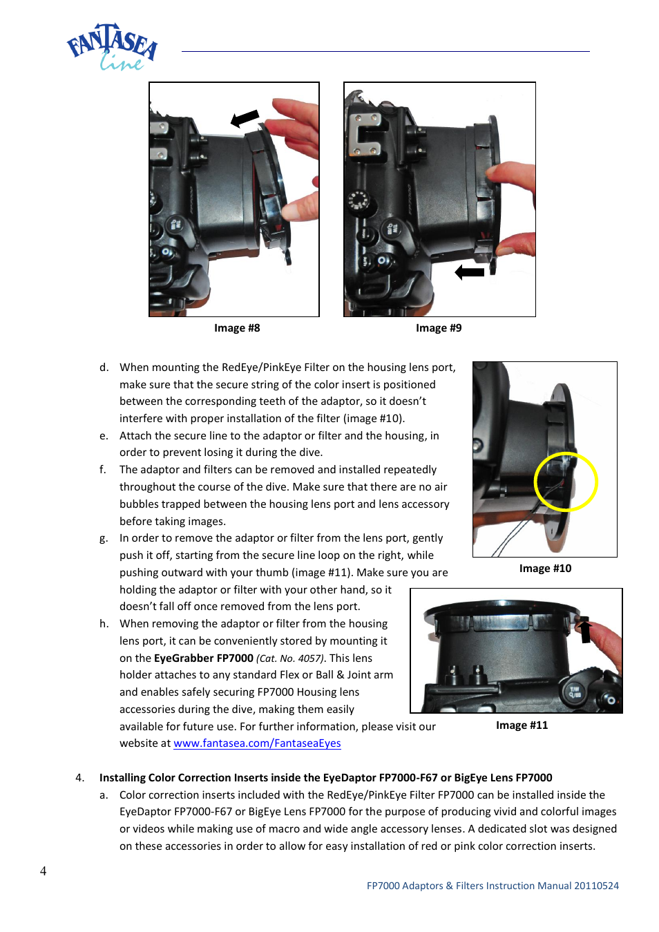 Fantasea Line F Series RedEye Filter User Manual | Page 4 / 6