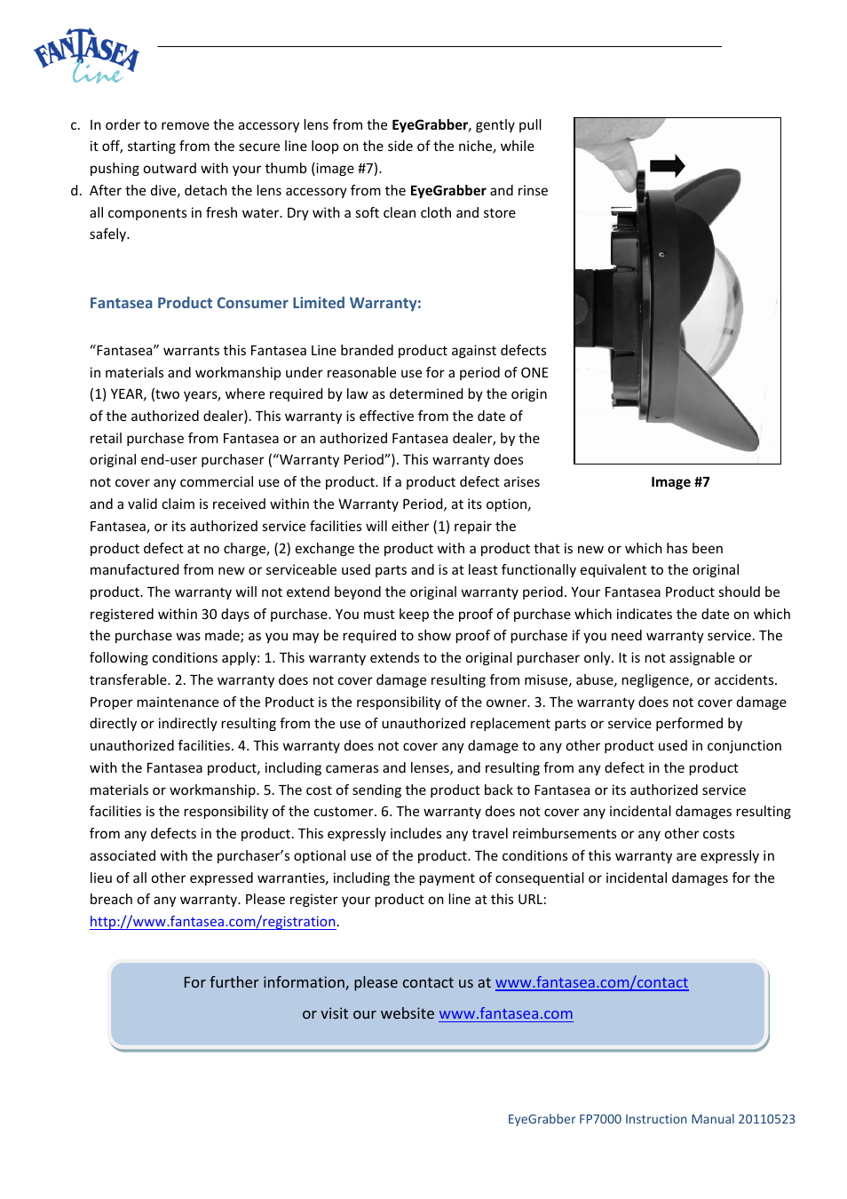 Fantasea Line F Series EyeGrabber User Manual | Page 4 / 4
