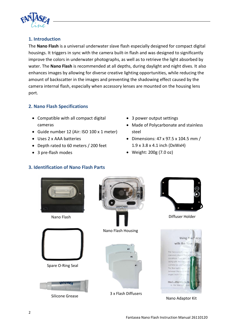 Fantasea Line Nano Flash Action 700 Lighting Set User Manual | Page 2 / 11