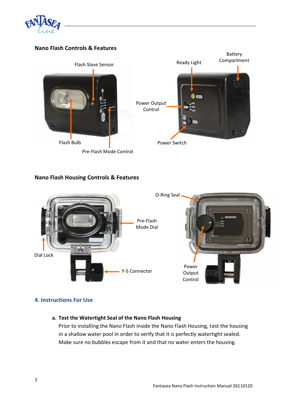 Fantasea Line Nano Flash Action 700 Lighting Set User Manual | Page 3 / 11