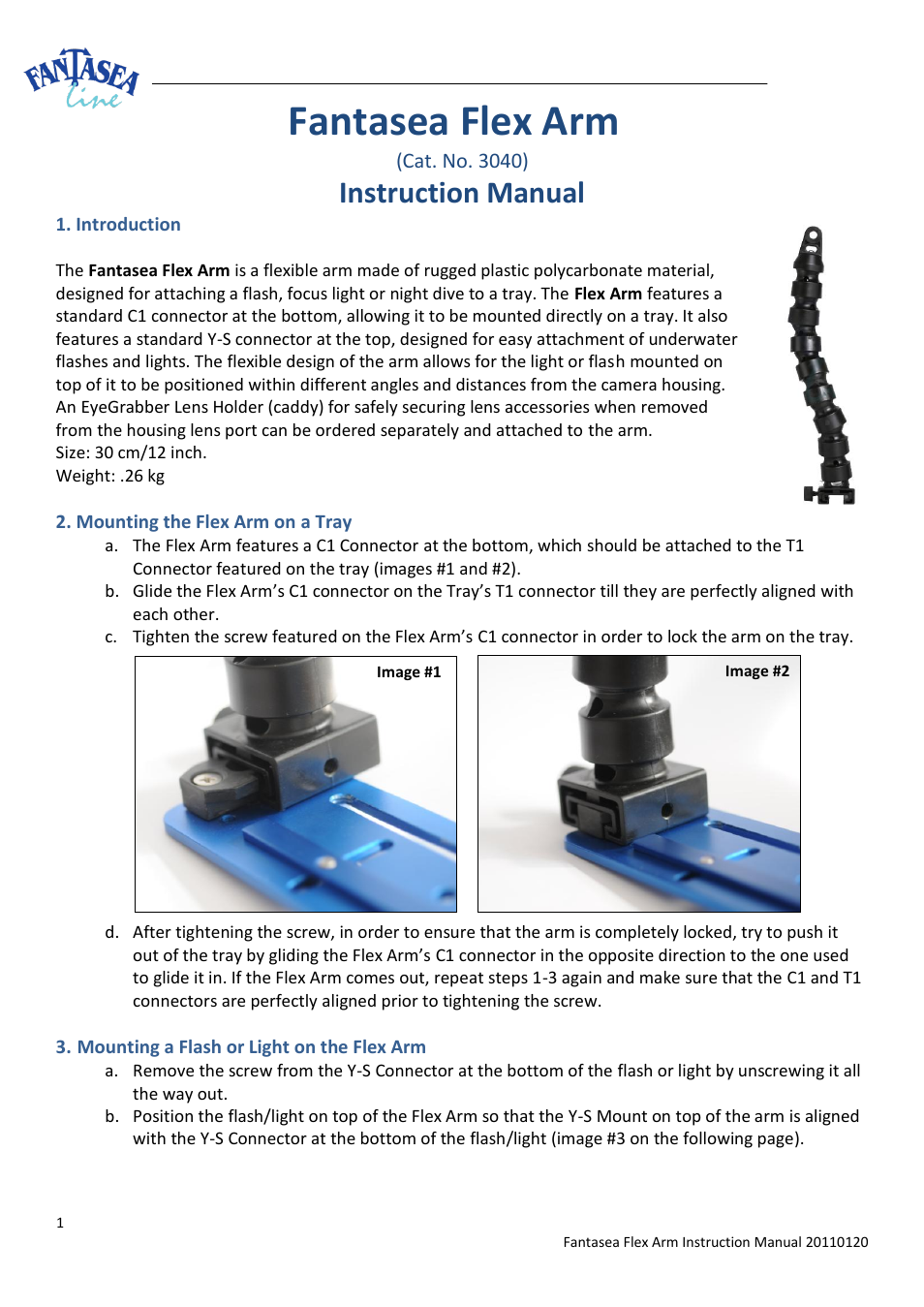 Fantasea Line Flex Arm 30cm User Manual | 2 pages