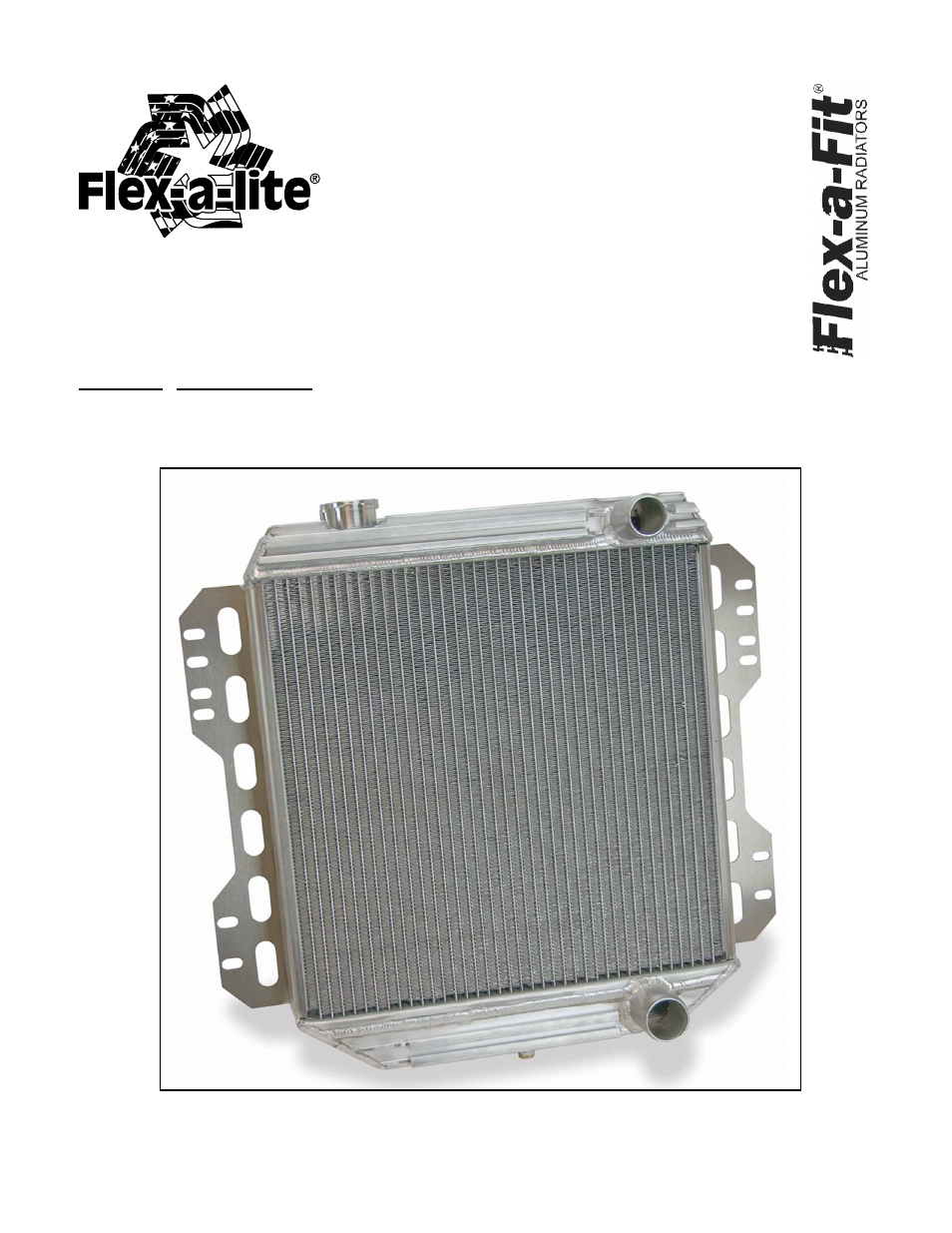 Flex-a-Lite 50067 RADIATOR - V8 MUSTANG 67-69 User Manual | 2 pages