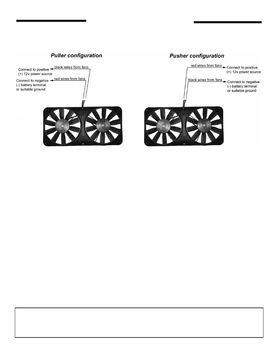 Wiring instructions | Flex-a-Lite 340 Dual Electric Fan with out Controls User Manual | Page 2 / 2