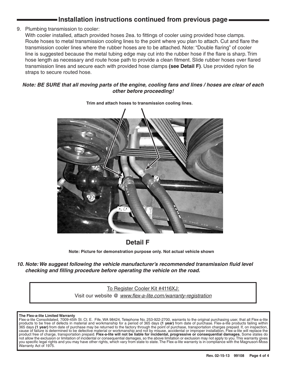 Detail f | Flex-a-Lite 4116XJ COOLER KIT - Jeep Cherokee XJ 1987 - 2001 User Manual | Page 4 / 4