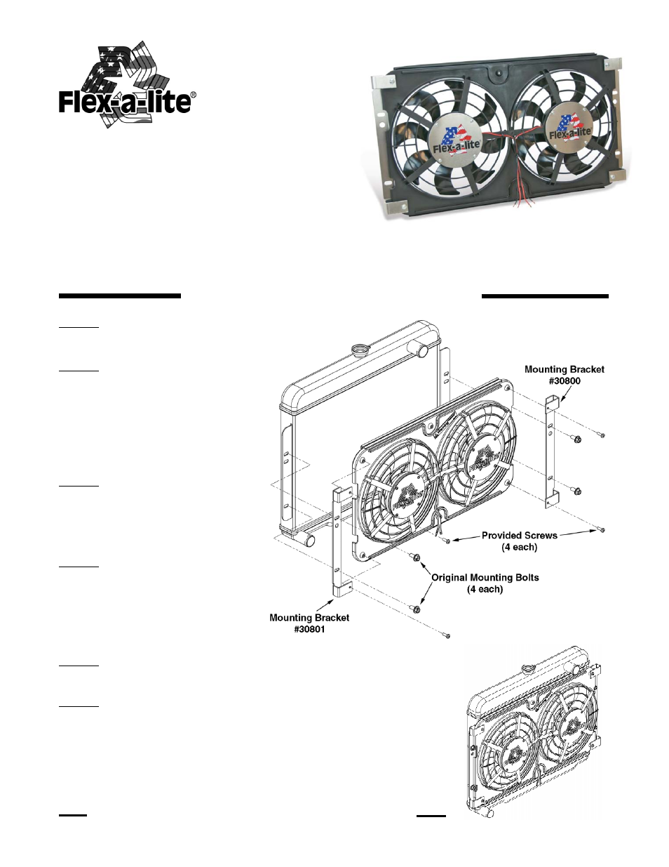 Flex-a-Lite 583: puller with out controls Jeep CJ S-blade Electric Fan Fits OEM Radiator 1973 - 1986 User Manual | 4 pages