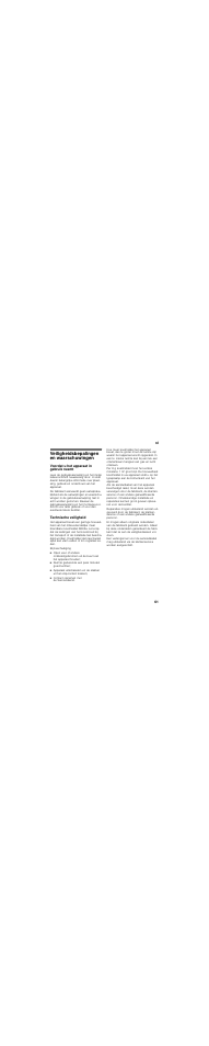 Nl inhoudnl gebruiksaanwijzing, Veiligheidsbepalingen en waarschuwingen, Voordat u het apparaat in gebruik neemt | Technische veiligheid | Neff K8111X0 User Manual | Page 61 / 79