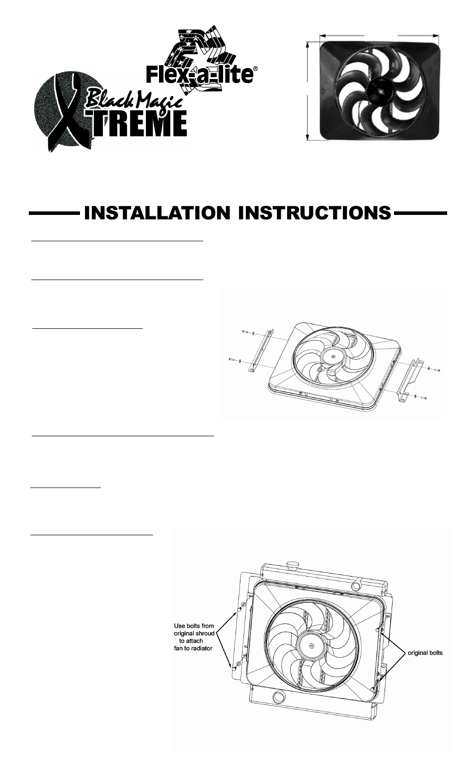 Flex-a-Lite 485 Black Magic Jeep Wrangler 1987 - 2006 User Manual | 3 pages