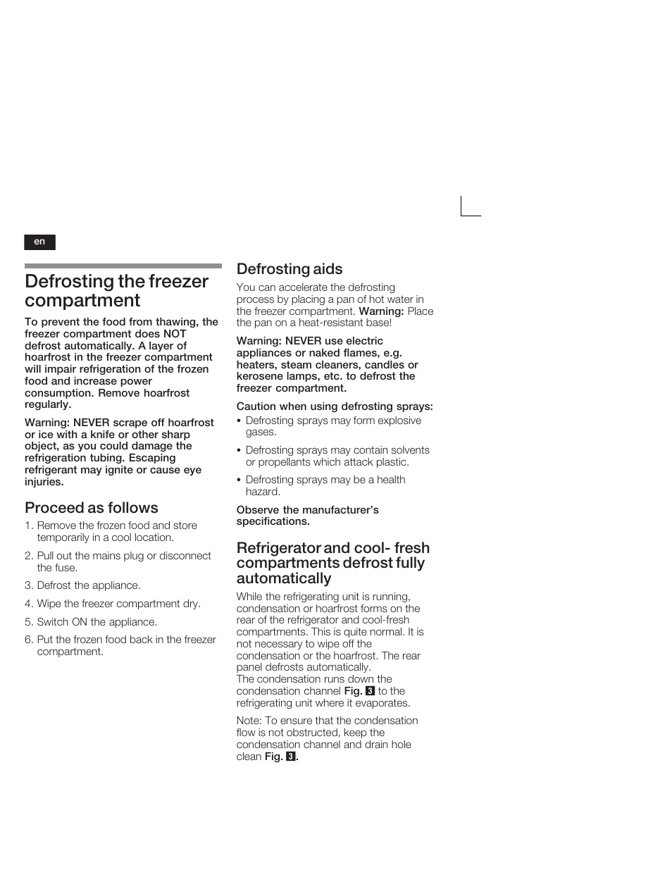 Defrosting the freezer compartment, Proceed as follows, Defrosting aids | Neff K5664X7 User Manual | Page 28 / 89