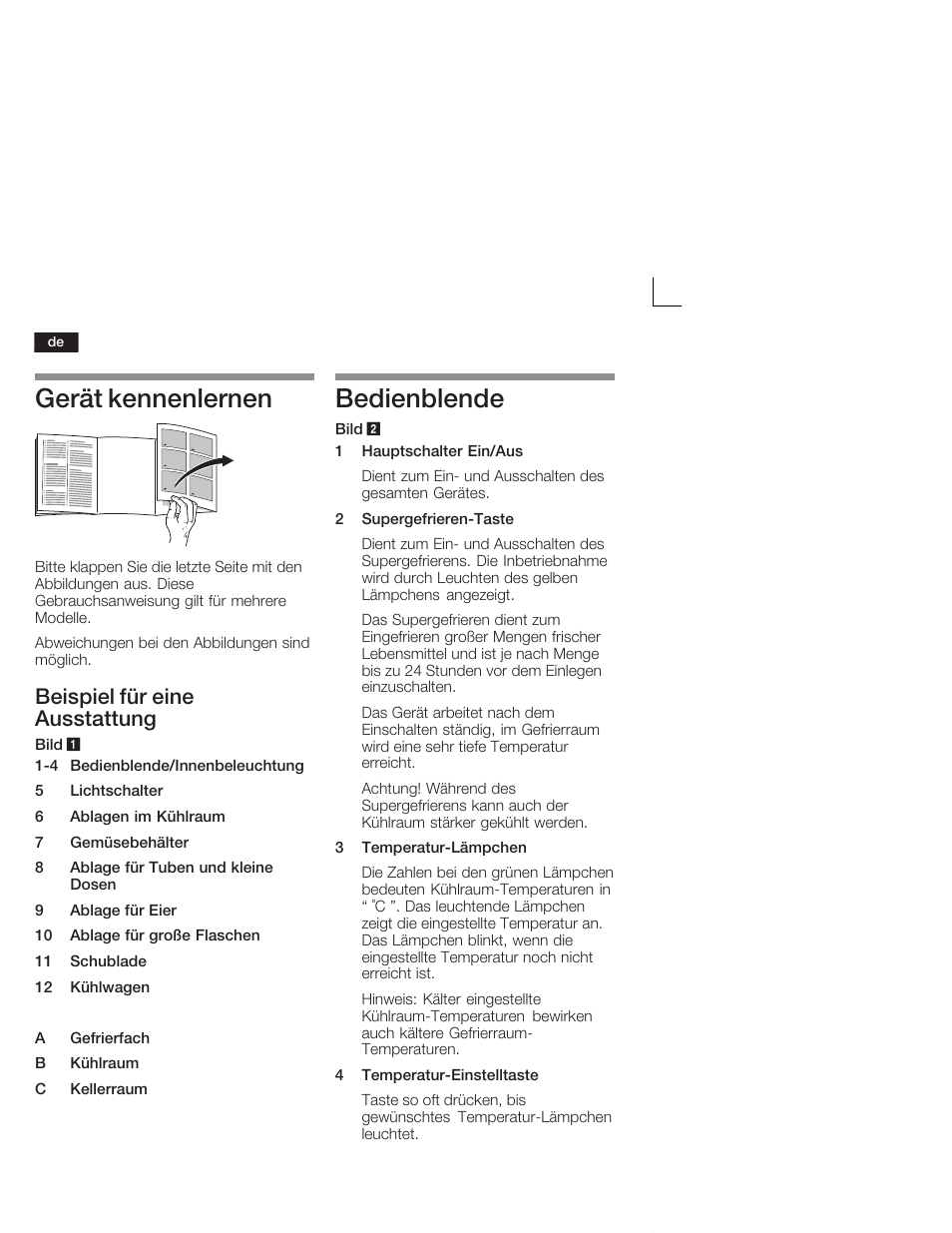 Gerät kennenlernen, Bedienblende, Beispiel für eine ausstattung | Neff K5664X7 User Manual | Page 6 / 89