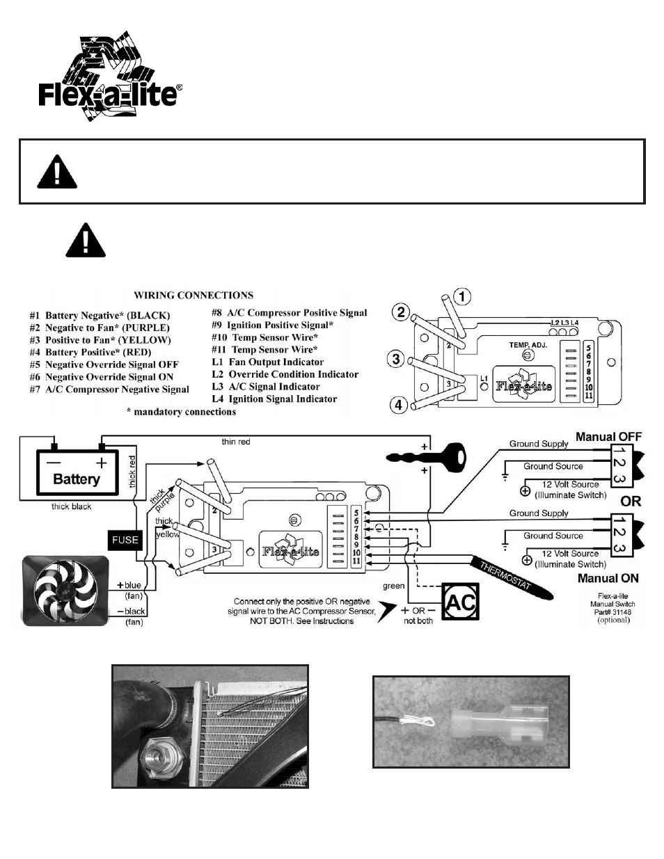 Flex-a-Lite 31174 Quick Start Motor Control Kit User Manual | 2 pages