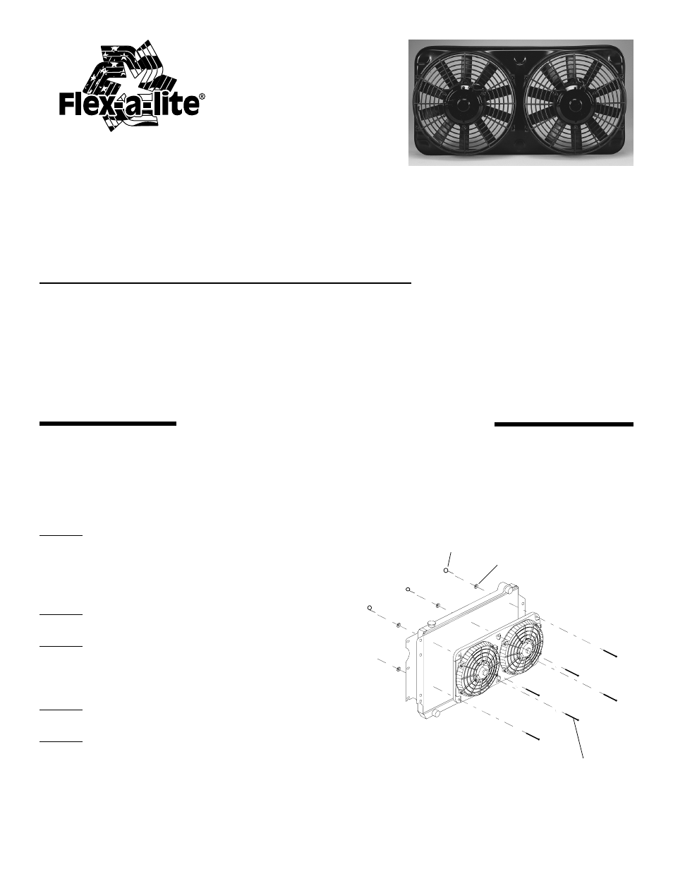 Flex-a-Lite 320 Twin-Line Reversible Fan User Manual | 3 pages