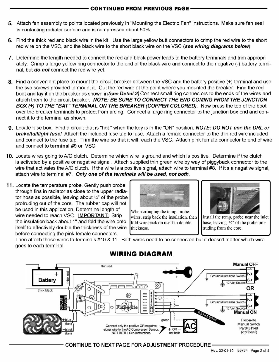 Flex-a-Lite 294 Monster Fan User Manual | Page 2 / 4
