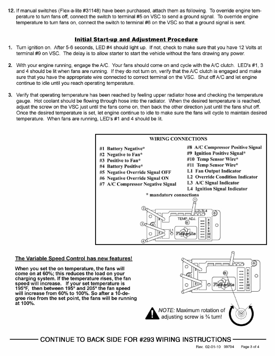 Flex-a-Lite 294 Monster Fan User Manual | Page 3 / 4