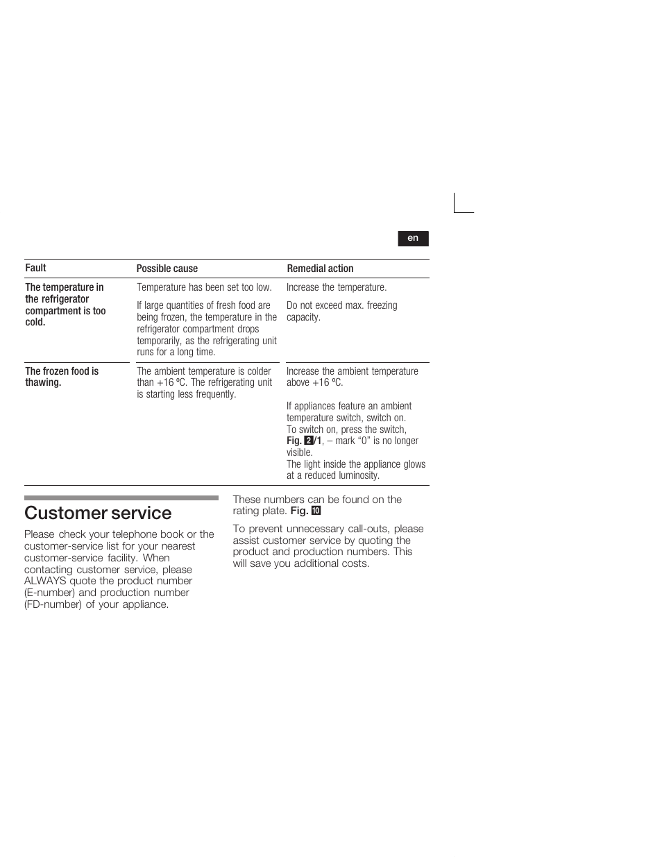 Customer service | Neff K4400X7FF User Manual | Page 25 / 64
