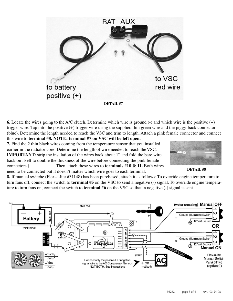 Flex-a-Lite 262 Dual Electric Fan User Manual | Page 3 / 4