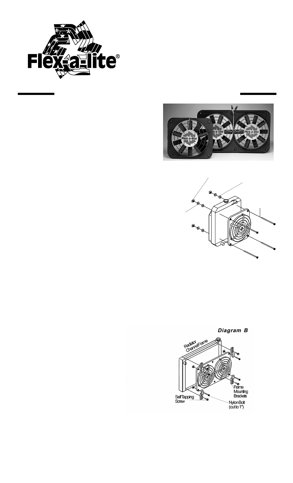 Flex-a-Lite 220 Puller Fan User Manual | 3 pages