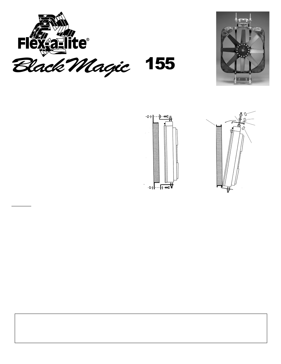 Flex-a-Lite 155 Black Magic User Manual | 1 page