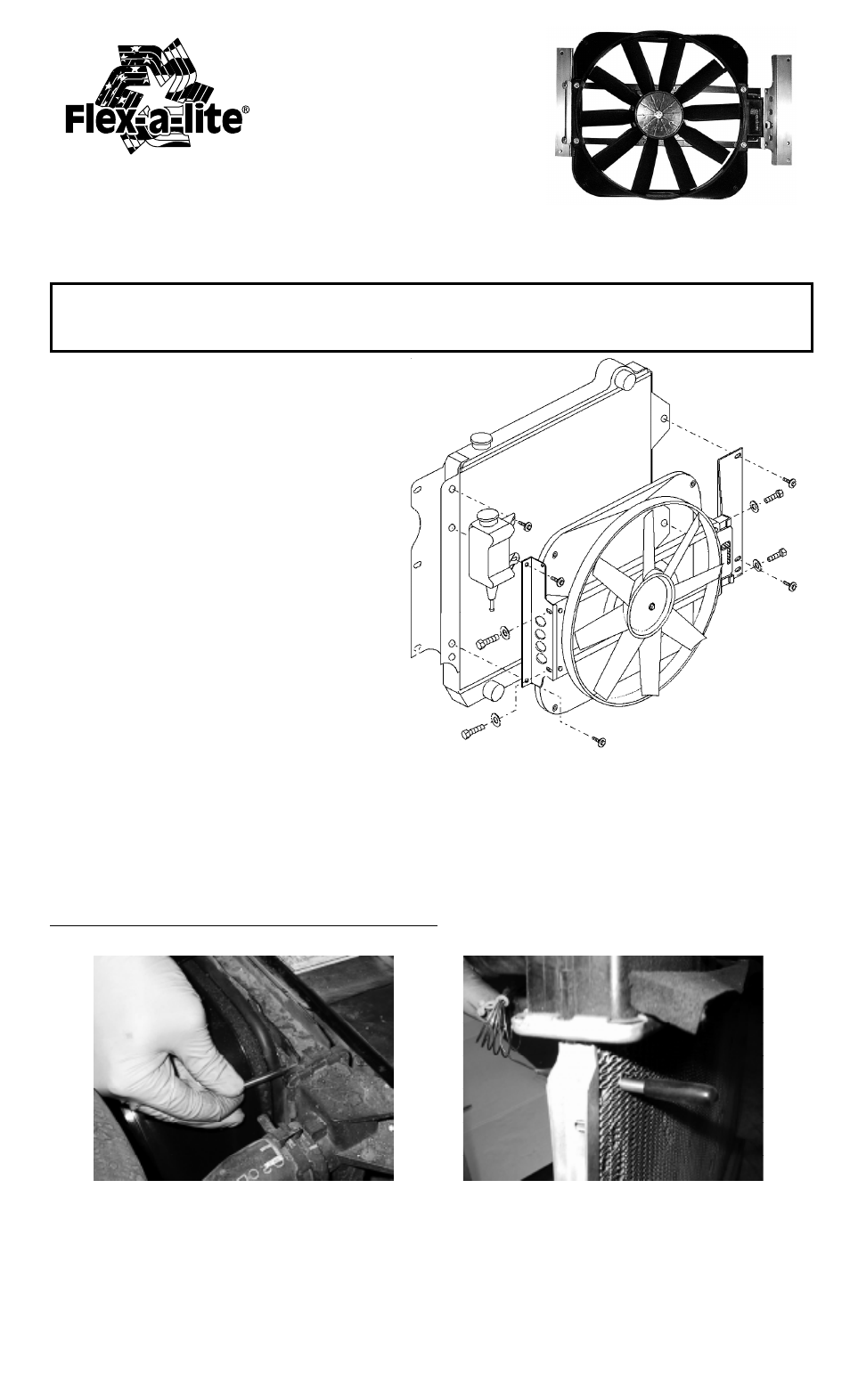 Flex-a-Lite 475 JEEP WRANGLER FAN II (Nylon Shroud) User Manual | 2 pages