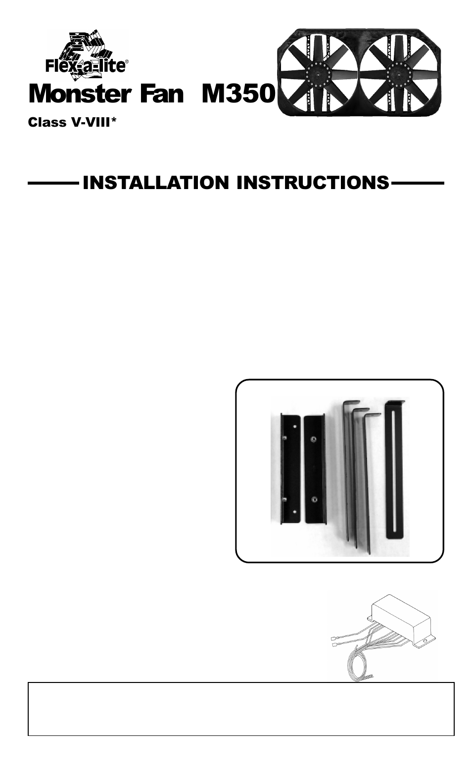 Flex-a-Lite M350 Monster Fan Class V-VIII User Manual | 3 pages