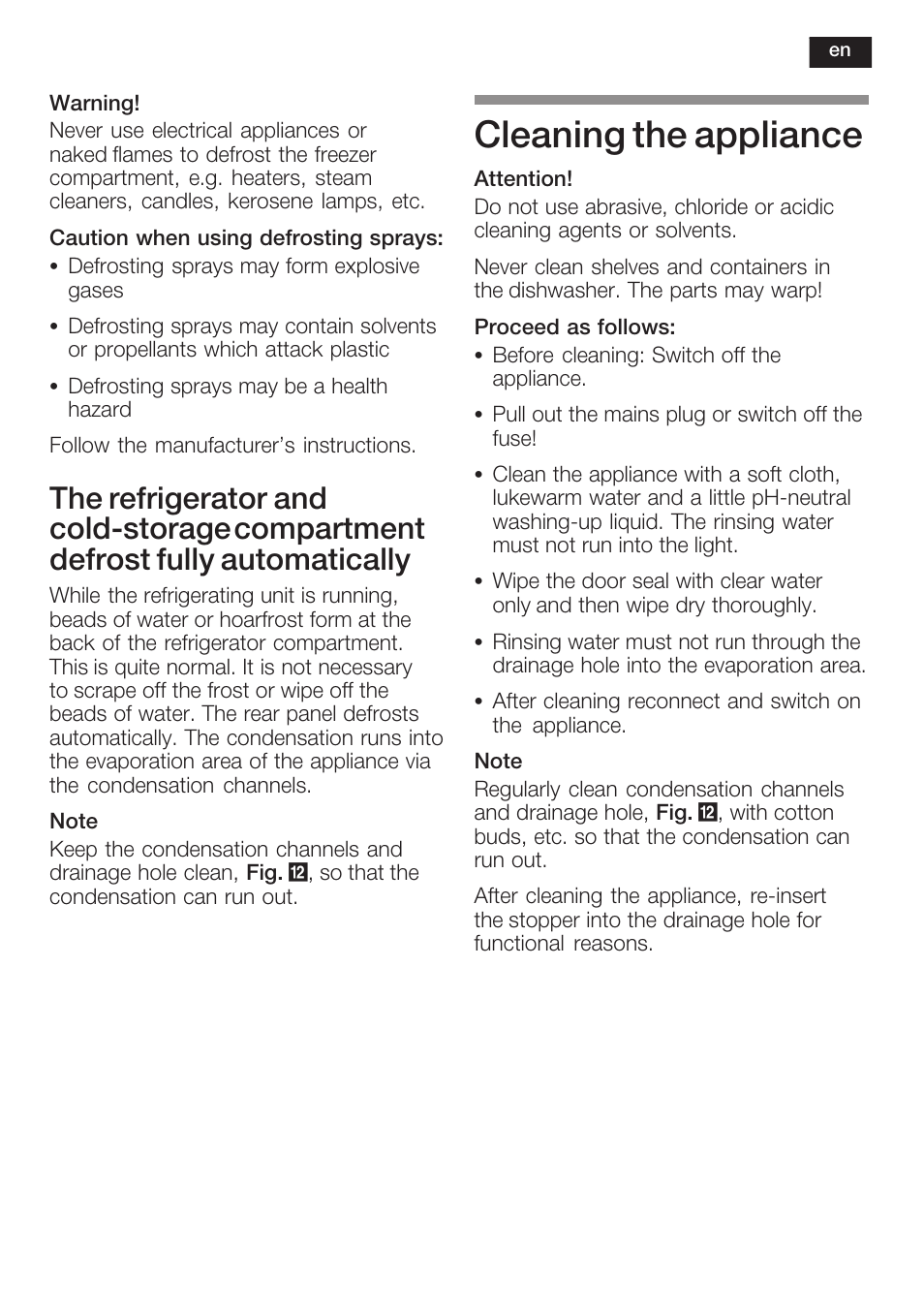 Cleaning the appliance | Neff K8351X1 User Manual | Page 35 / 101