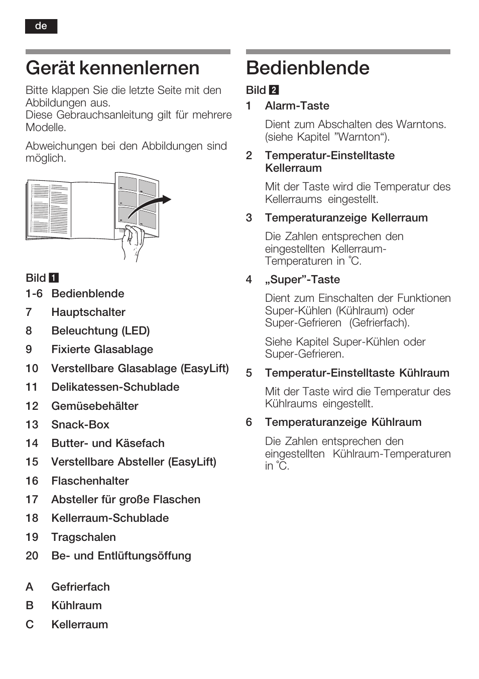 Gerät kennenlernen, Bedienblende | Neff K8351X1 User Manual | Page 8 / 101