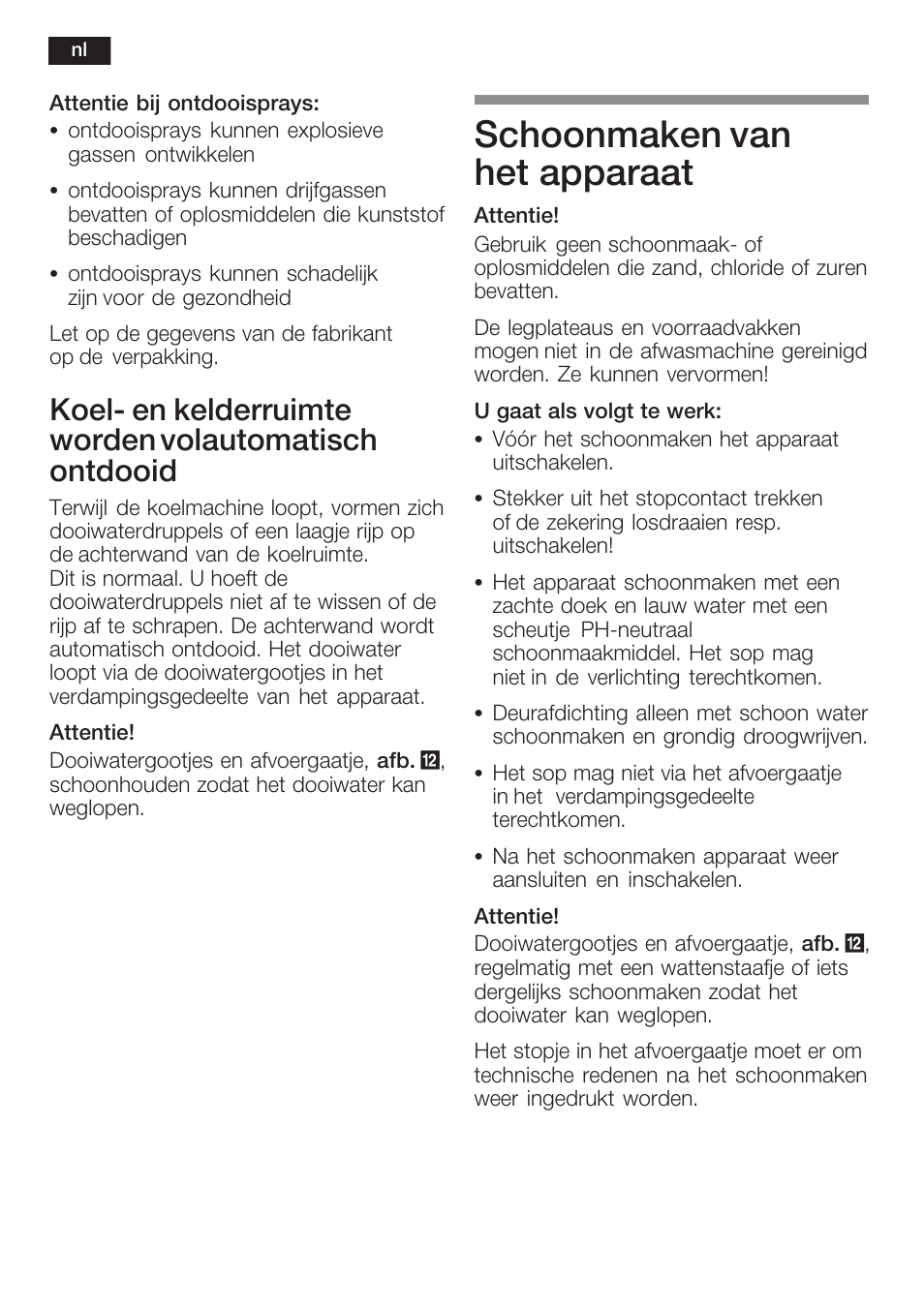 Schoonmaken van het apparaat | Neff K8351X1 User Manual | Page 92 / 101