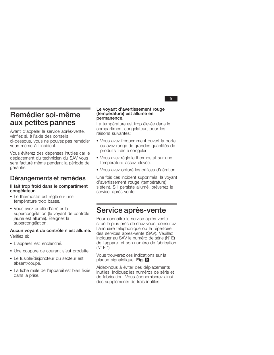 Remédier soićmême aux petites pannes, Service aprèsćvente, Dérangements et remèdes | Neff G5624X6 EU User Manual | Page 37 / 65