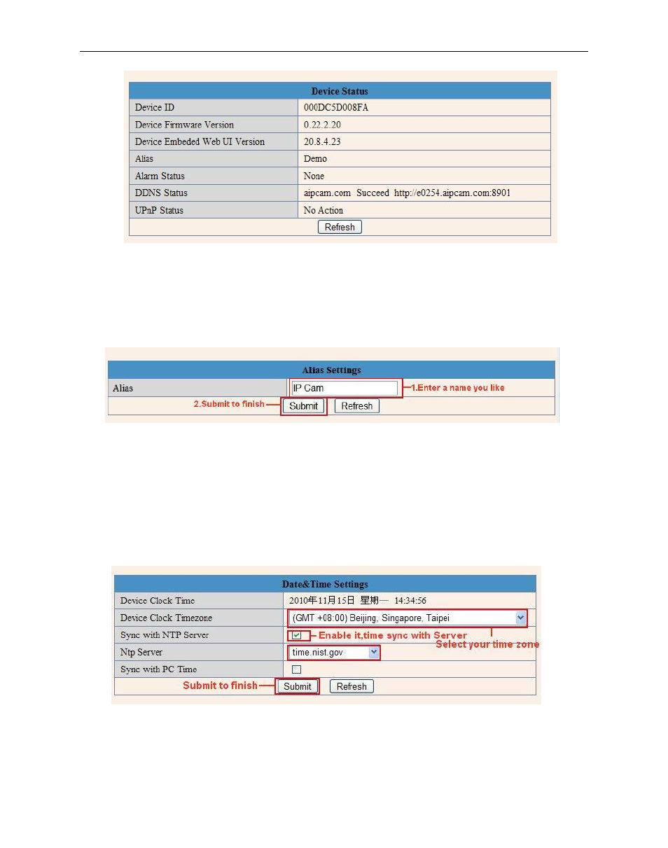 9 alias settings, 10 date &time settings | Hootoo HT-IP210F User Manual | Page 40 / 59