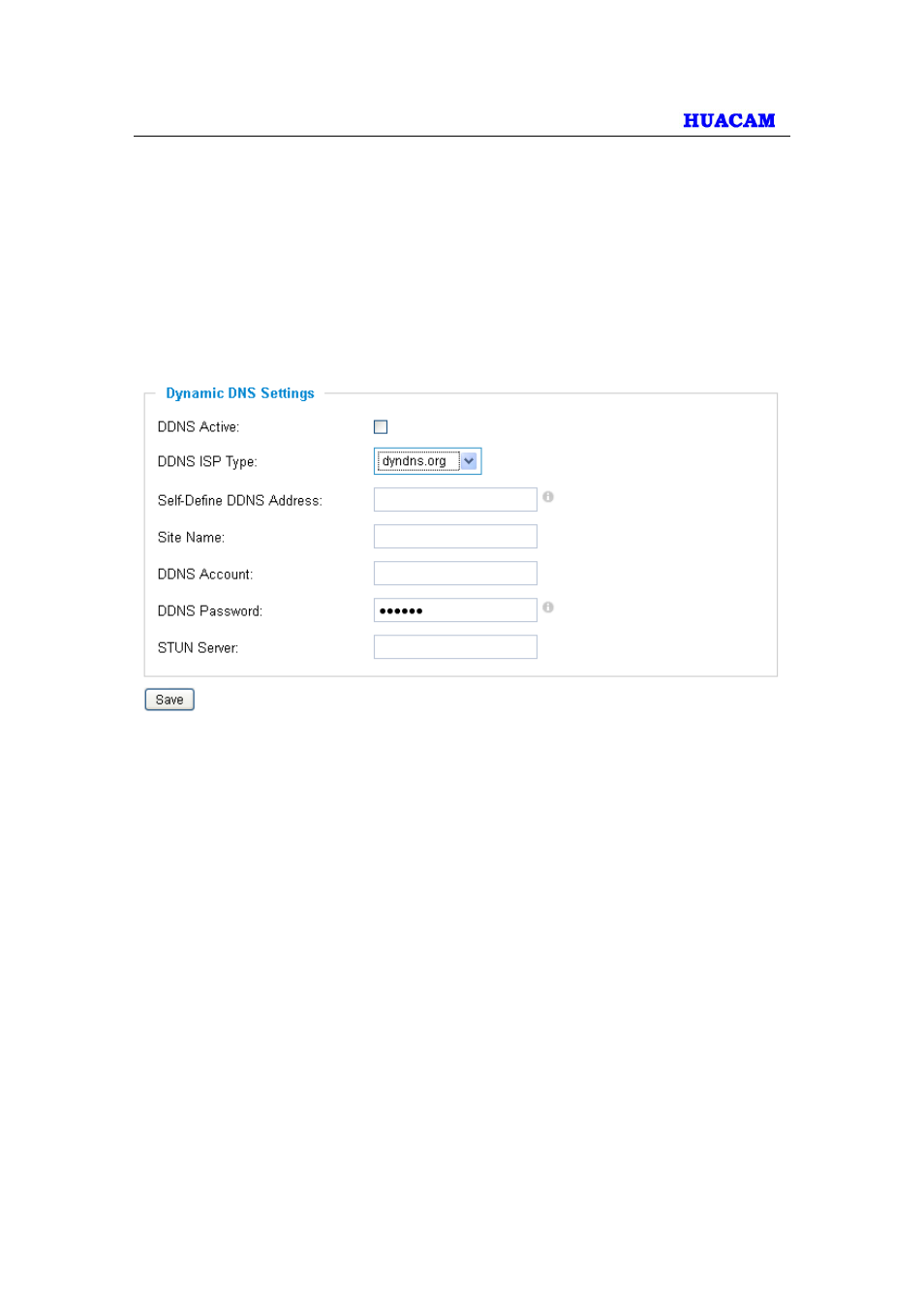 Ddns settings page | HUACAM HCV701 User Manual | Page 21 / 40