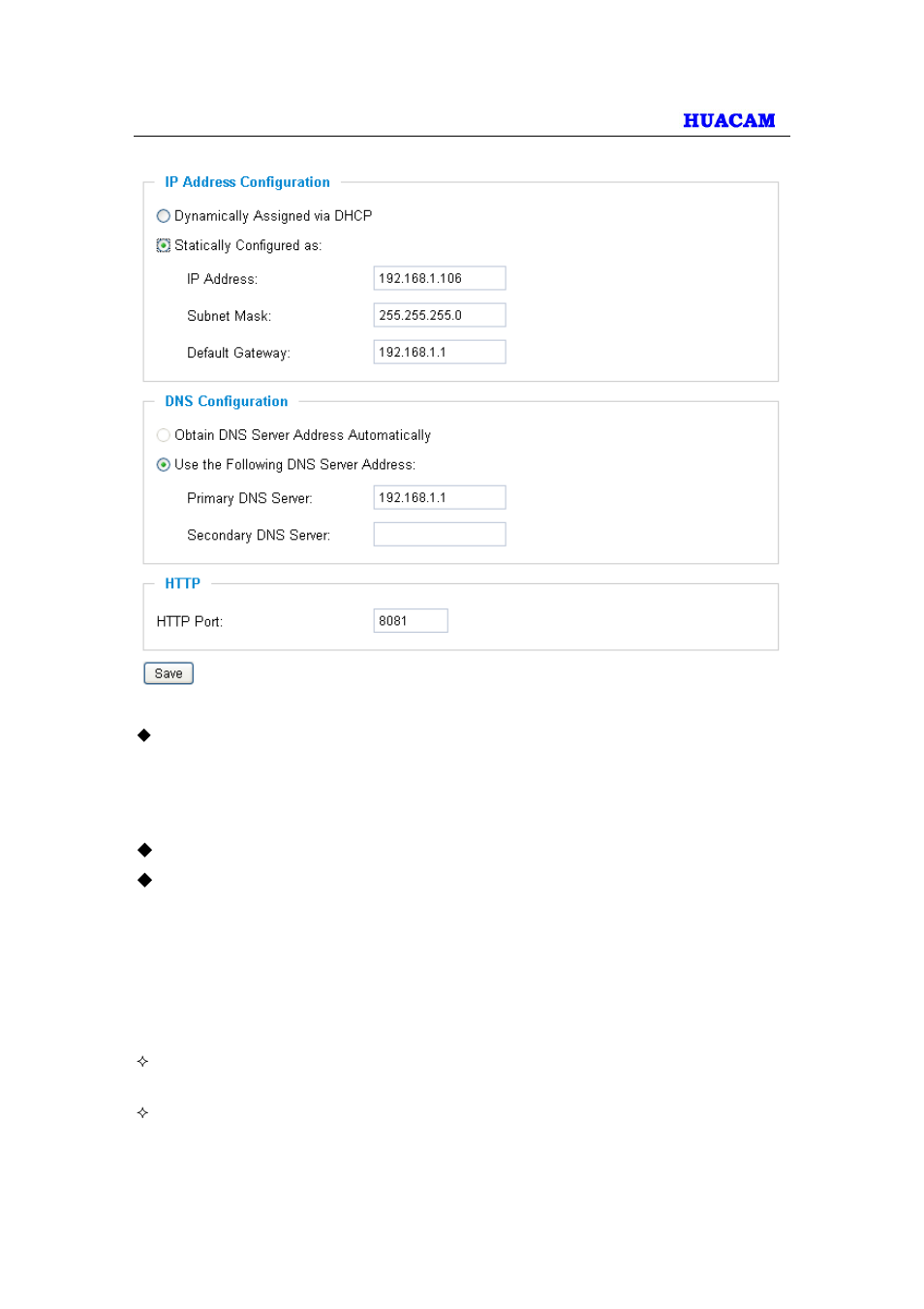 HUACAM HCV825 User Manual | Page 20 / 40