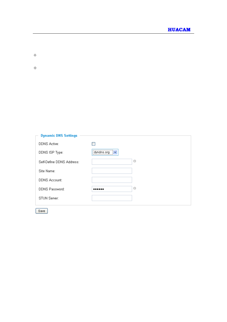 Ddns settings page | HUACAM HCV824 User Manual | Page 21 / 40