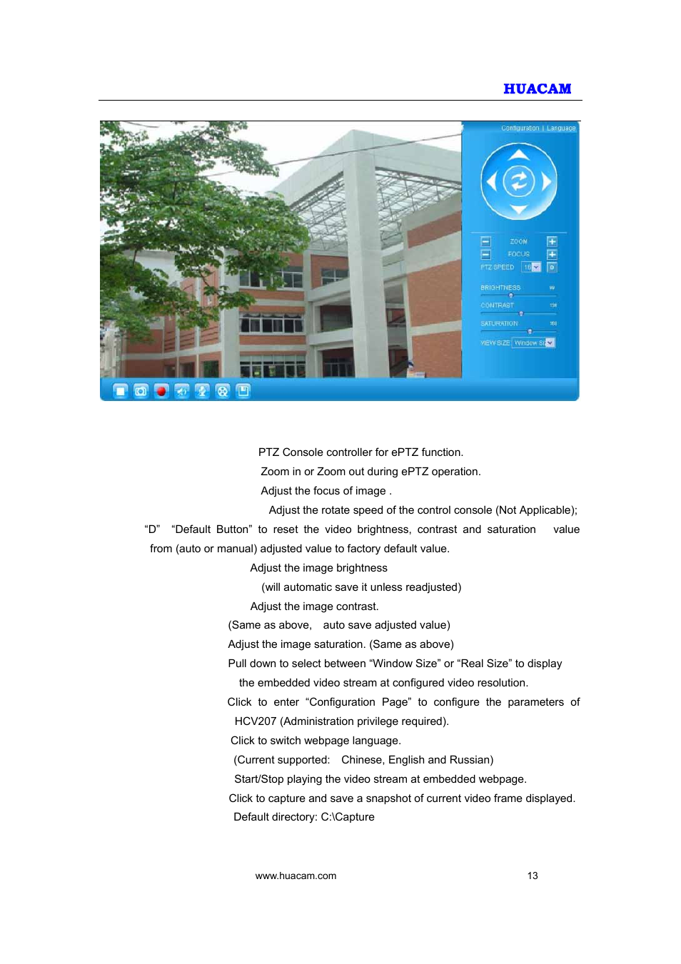 HUACAM HCV207 User Manual | Page 13 / 38