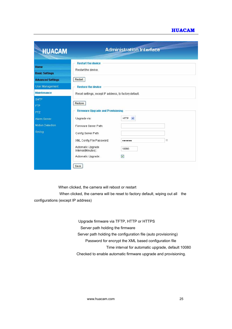 HUACAM HCV207 User Manual | Page 25 / 38