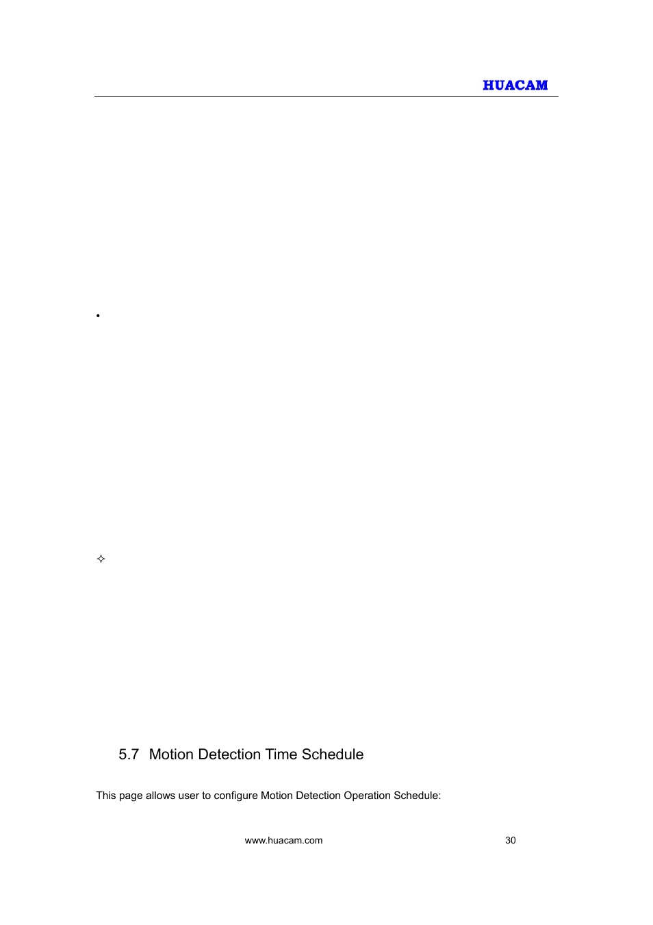 7 motion detection time schedule | HUACAM HCV207 User Manual | Page 30 / 38