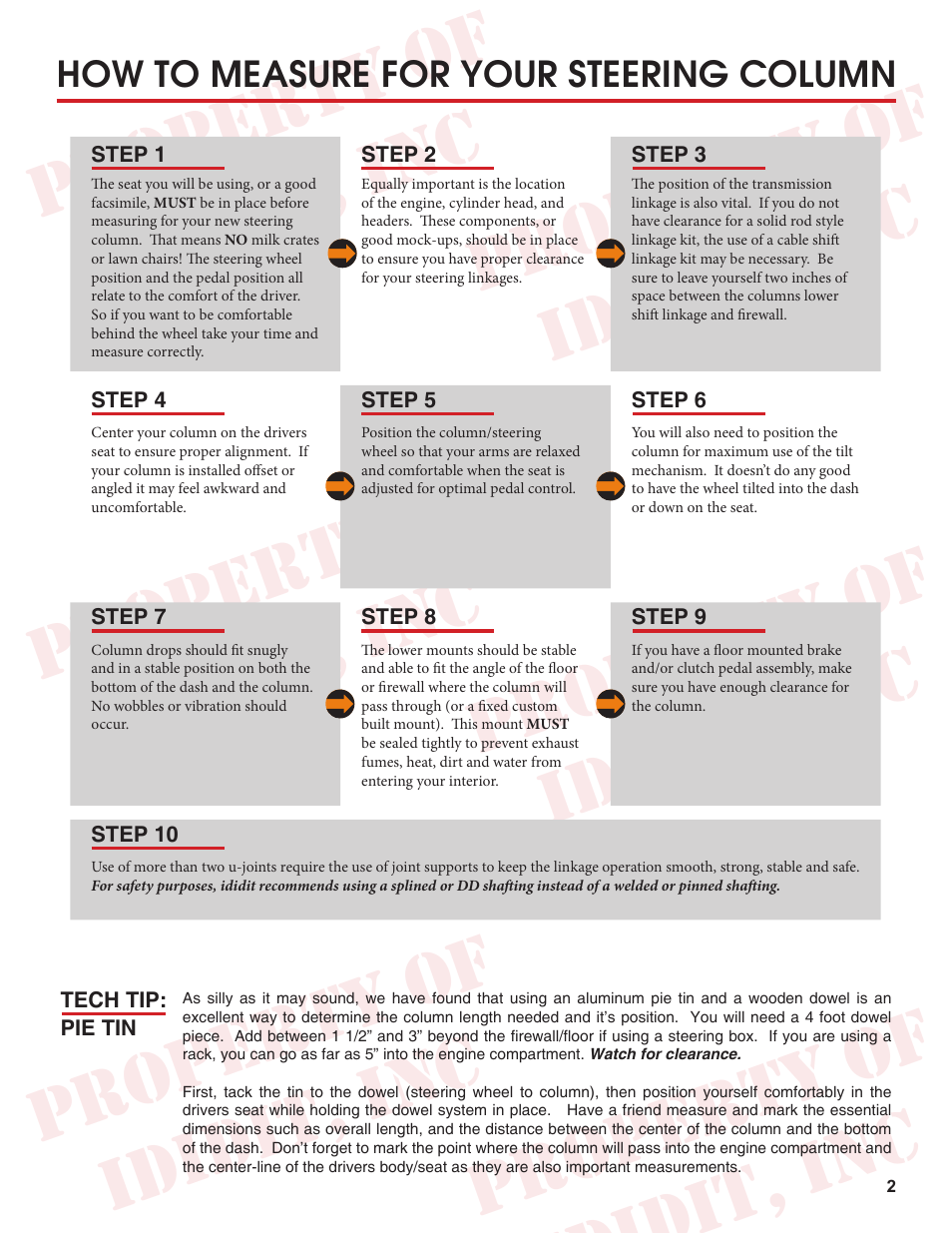 How to measure for your steering column | ididit Universal Steering Column: How To Measure An ididit Steering Column User Manual | Page 2 / 2