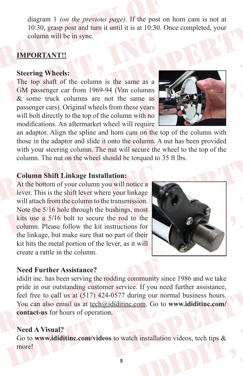 ididit Universal Steering Column: Universal Tilt User Manual | Page 6 / 8