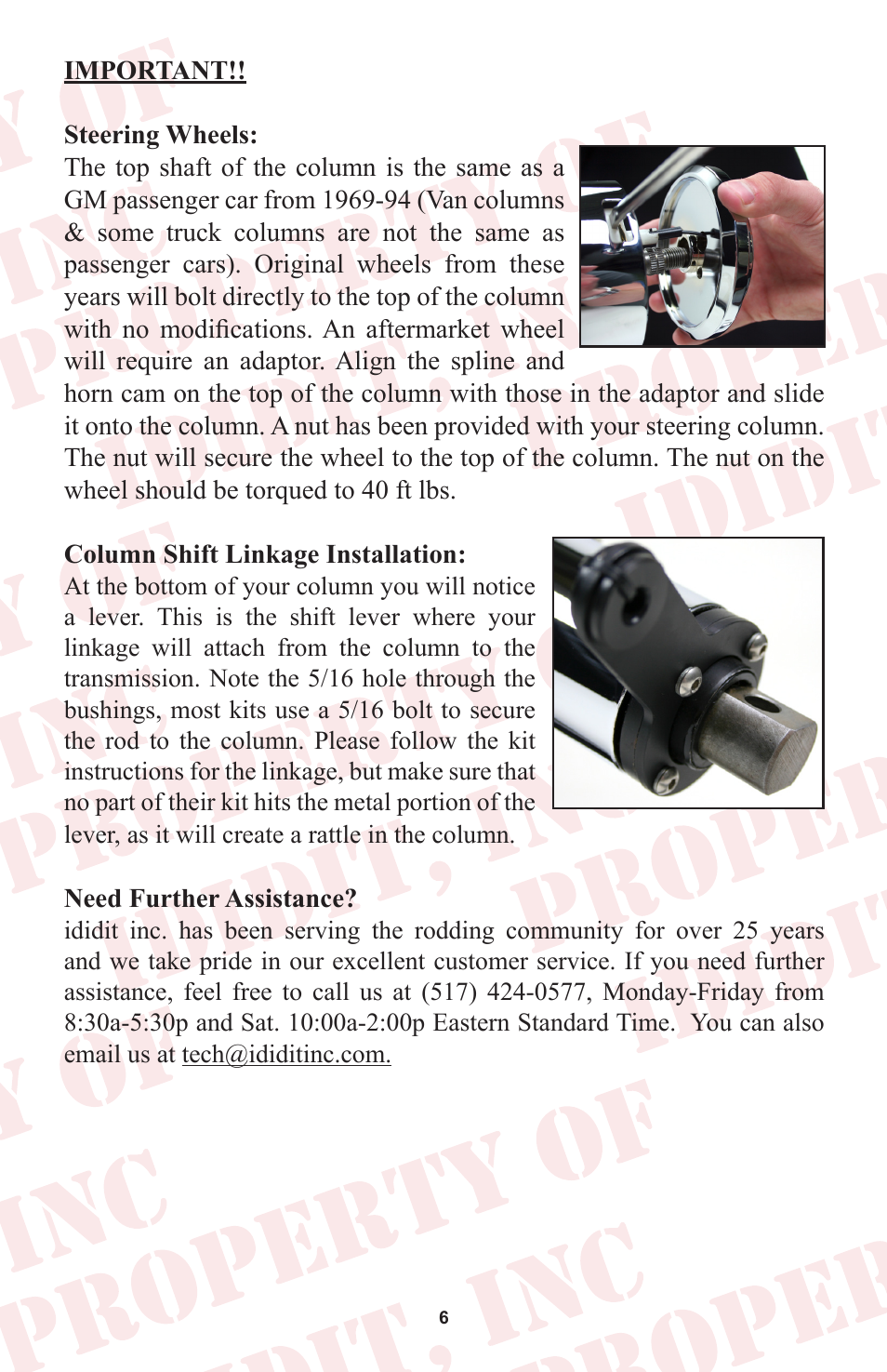 ididit Universal Steering Column: Universal Shorty Tilt User Manual | Page 7 / 8