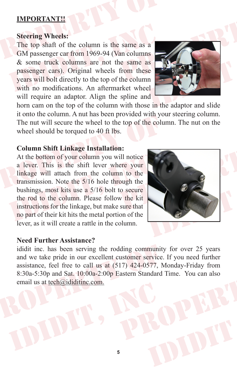 ididit Universal Steering Column: Universal Straight User Manual | Page 6 / 8