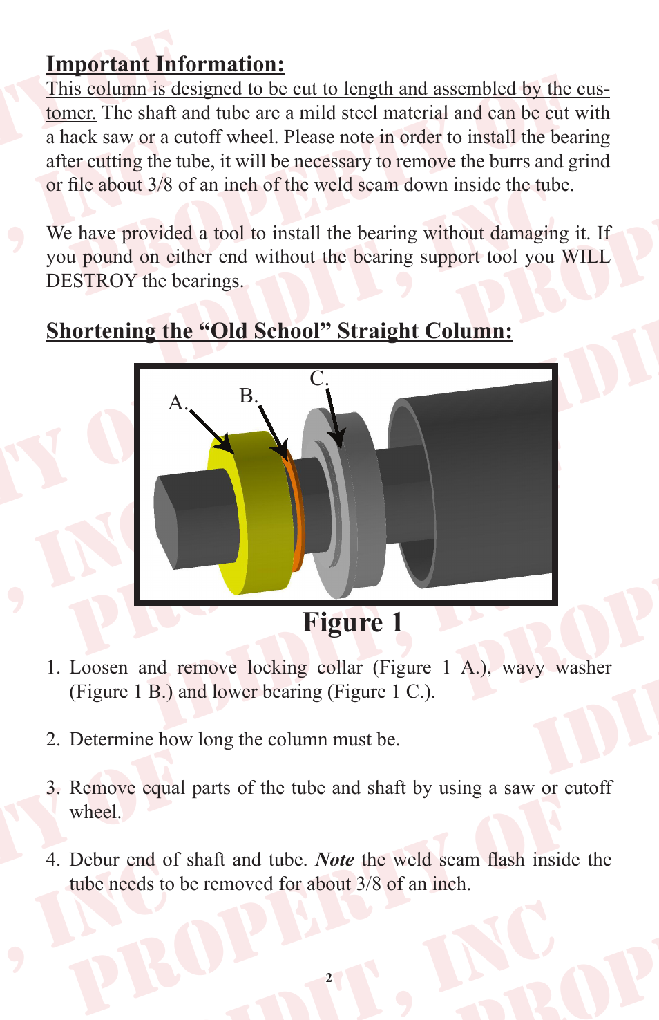 ididit Universal Steering Column: Old School Straight Column User Manual | Page 3 / 4