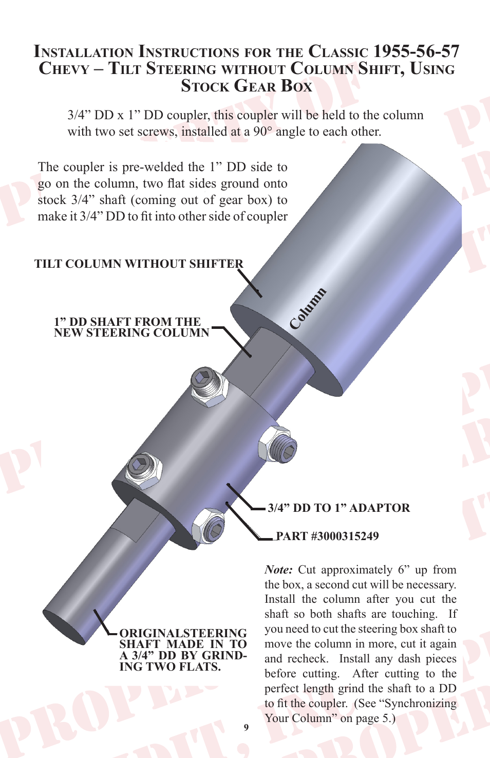 ididit Retrofit Steering Column: Tri-Five Chevy User Manual | Page 10 / 18