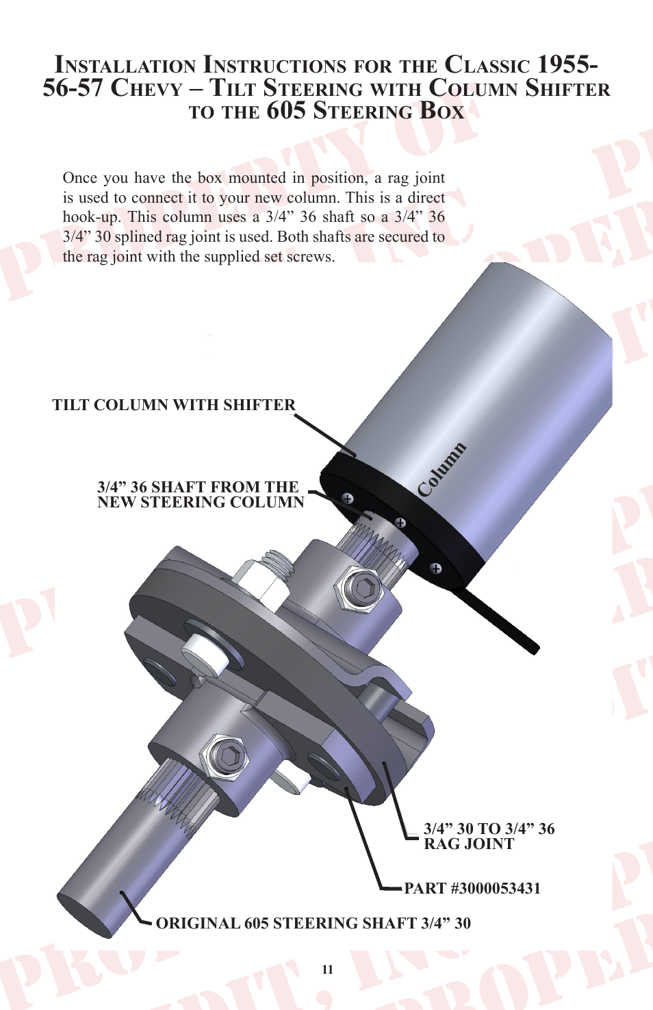 605 s | ididit Retrofit Steering Column: Tri-Five Chevy User Manual | Page 12 / 18