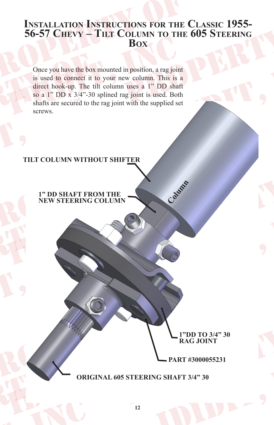 605 s | ididit Retrofit Steering Column: Tri-Five Chevy User Manual | Page 13 / 18