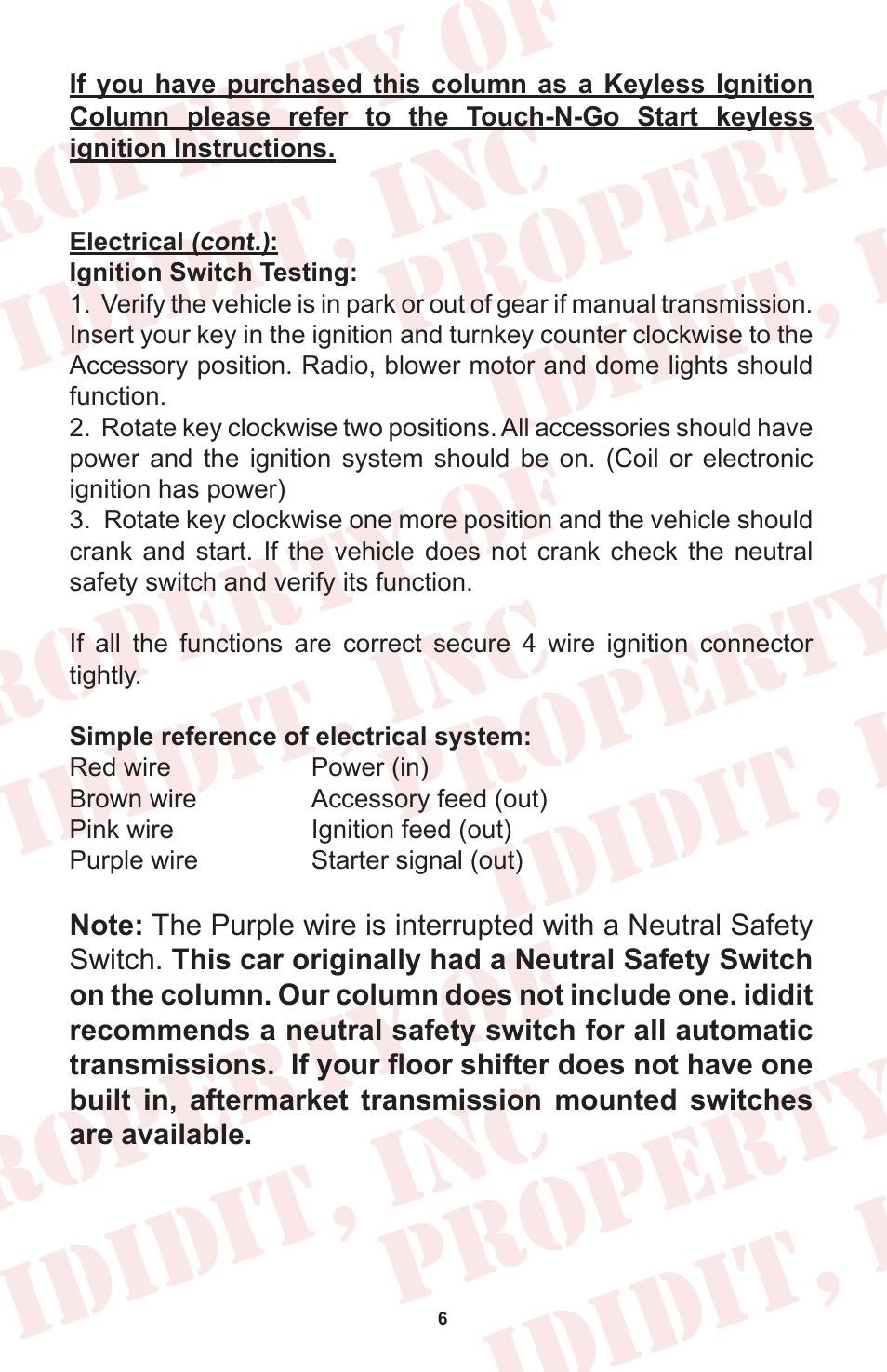 ididit Retrofit Steering Column: 1970-75 Camaro User Manual | Page 8 / 12