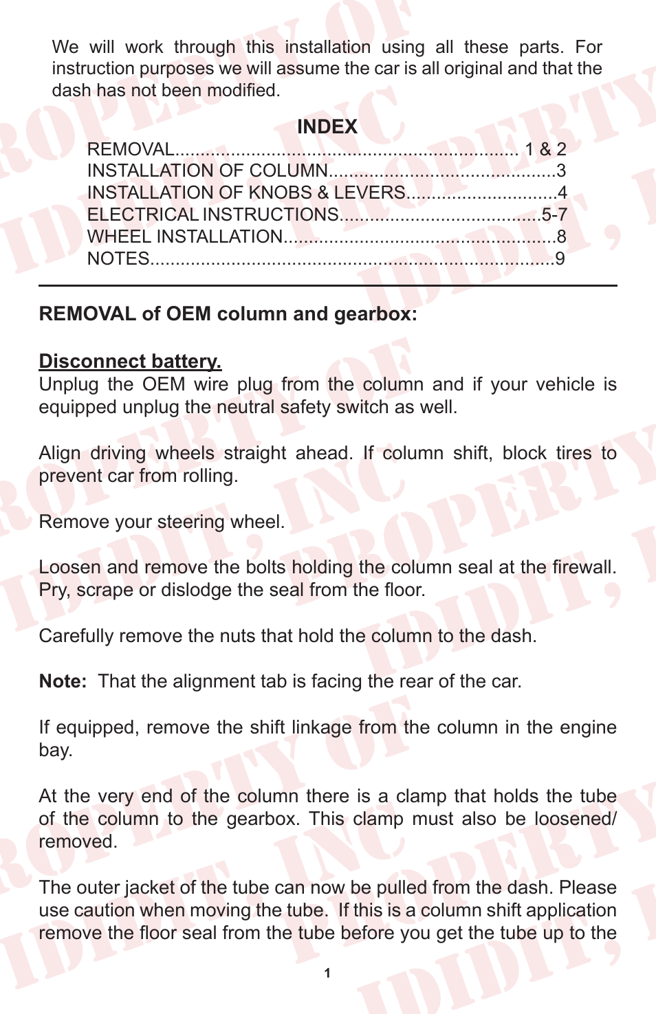 ididit Retrofit Steering Column: 1962-66 Nova User Manual | Page 3 / 12