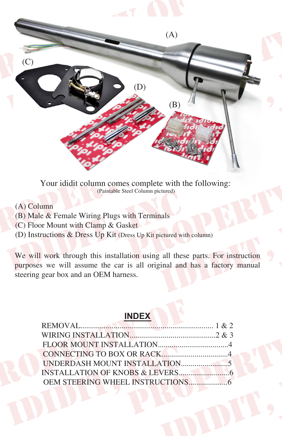 ididit Retrofit Steering Column: 1968-69 Mustang User Manual | Page 2 / 8
