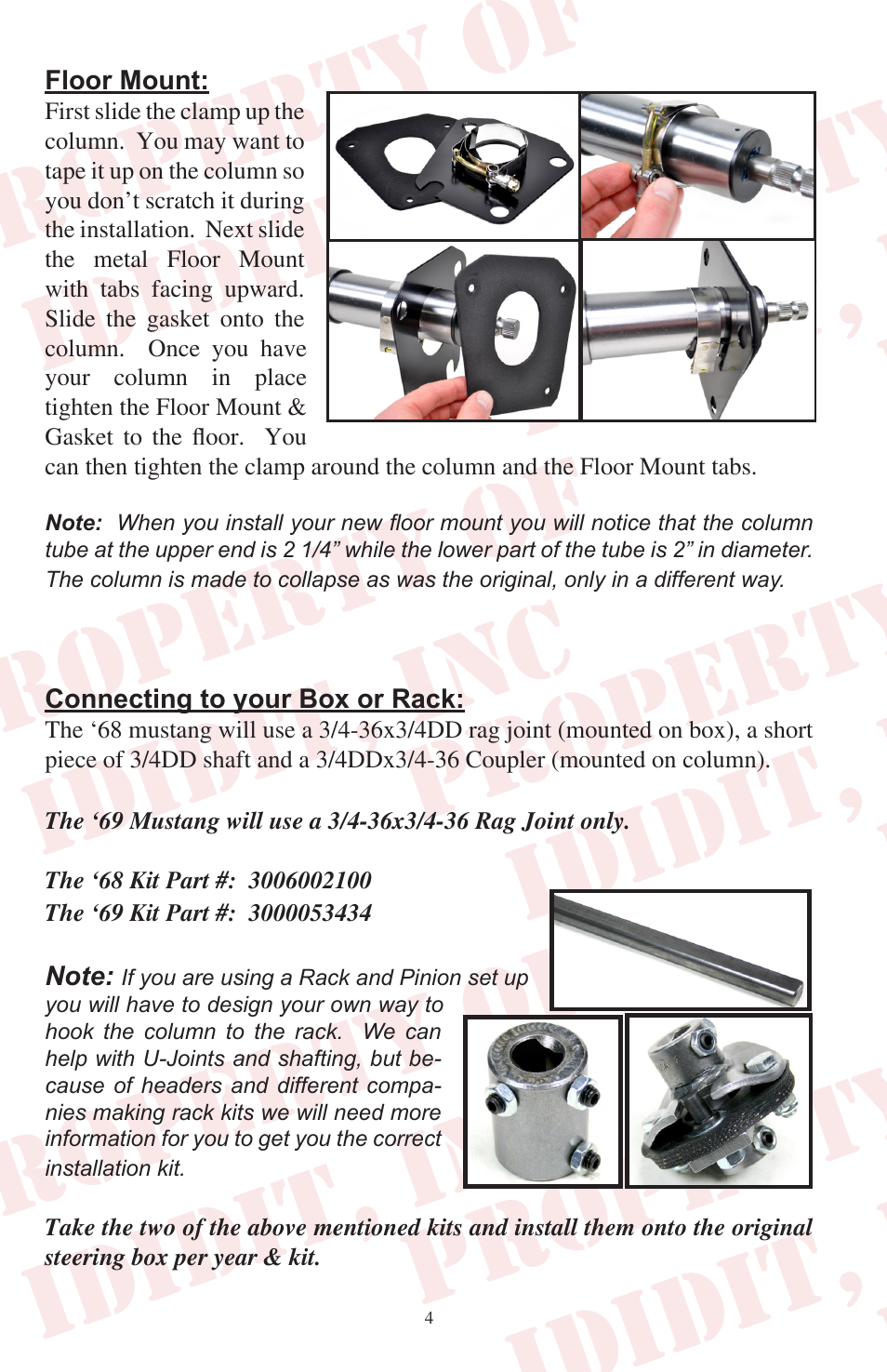 ididit Retrofit Steering Column: 1968-69 Mustang User Manual | Page 6 / 8