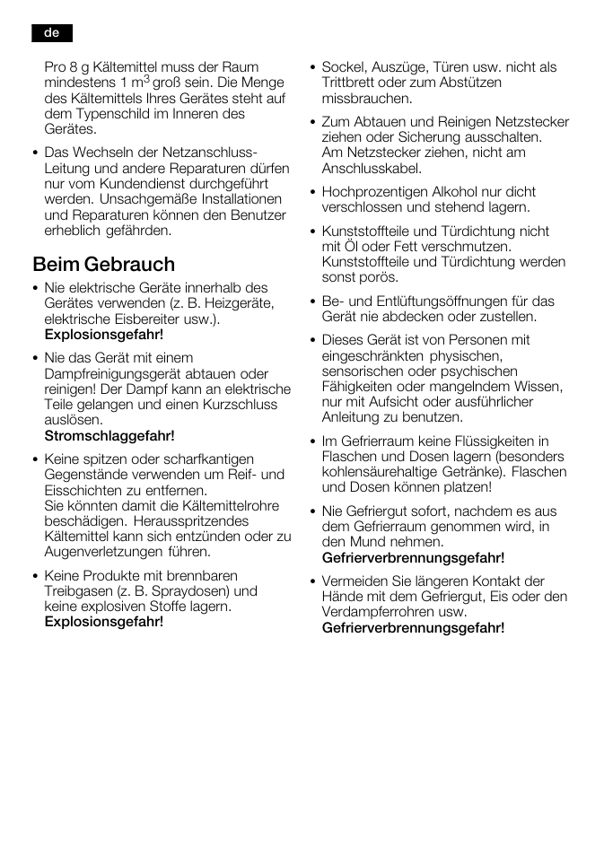 Beim gebrauch | Neff G8120X0 User Manual | Page 6 / 76