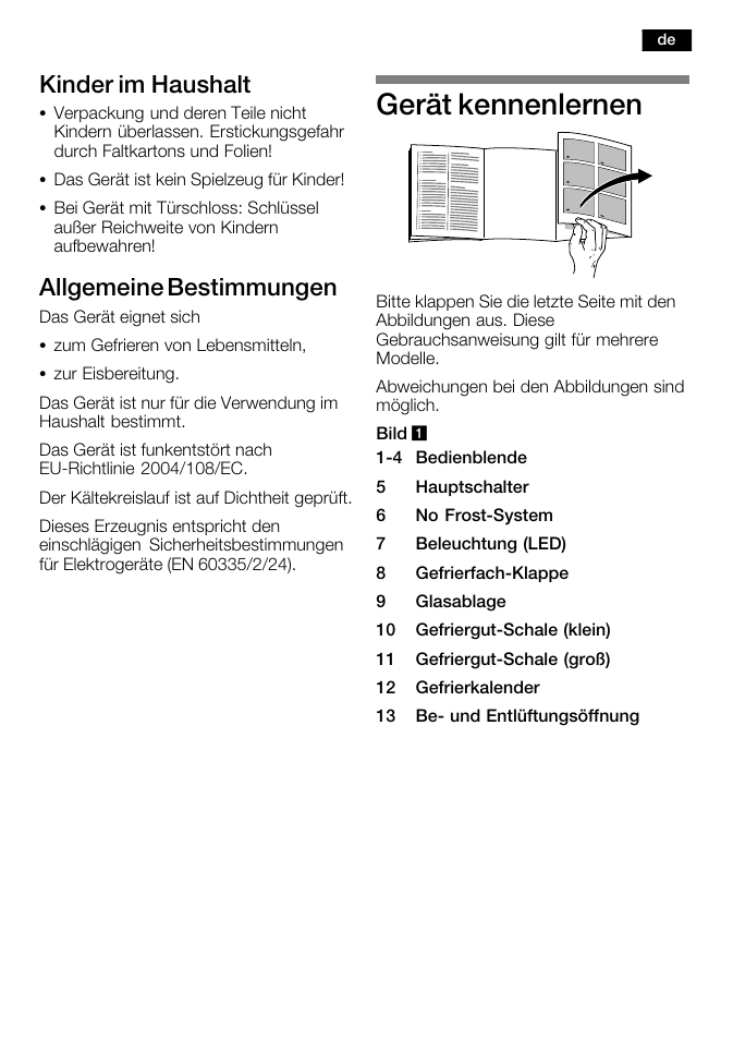 Gerät kennenlernen, Kinder im haushalt, Allgemeine bestimmungen | Neff G8120X0 User Manual | Page 7 / 76