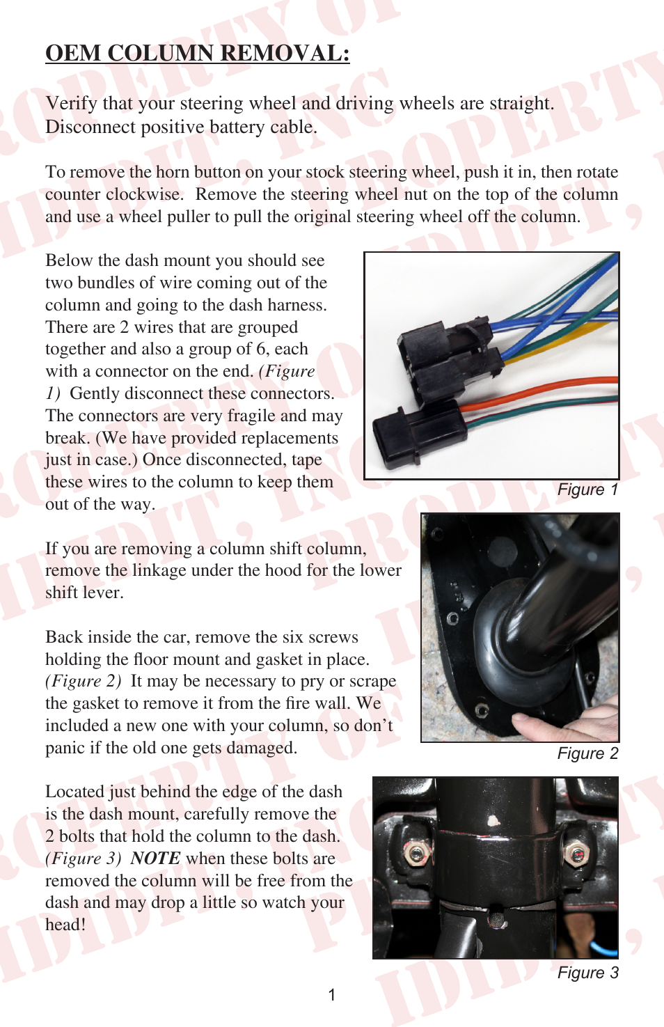 Oem column removal | ididit Retrofit Steering Column: 1965 Falcon User Manual | Page 3 / 12